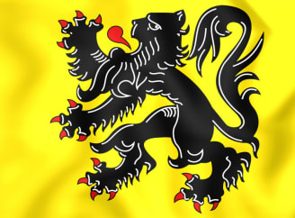 Drapeau de la Flandre arborant un lion