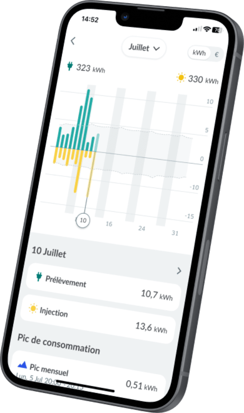 Image de l&#039;application Smart permettant de consulter vos factures et de suivre votre consommation d&#039;énergie.