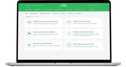 Image de la page d&#039;accueil de l&#039;Espace Client d&#039;ENGIE, présentant les services et les outils permettant de gérer votre consommation d&#039;énergie.