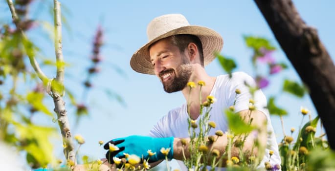 Homme dans son jardin