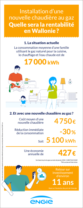 Rentabilité d'une chaudière au gaz en Wallonie