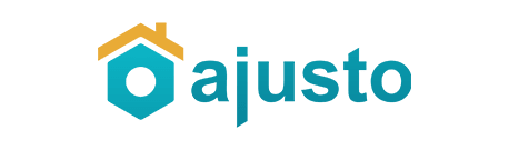 Logo bleu et jaune de l&#039;entreprise Ajusto 