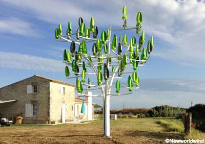 Pour produire de l’électricité, l’arbre à vent peut se planter dans le jardin, en bas d’un immeuble, en ville ou dans une entreprise.